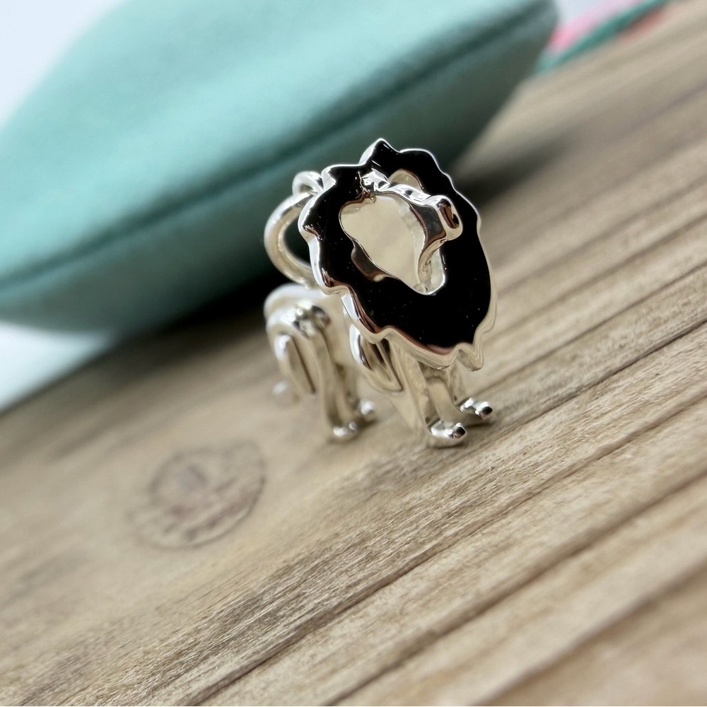 NEW Tiffany & Co Save the Wild Lion Pendant Charm Silver Mini